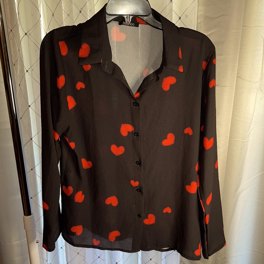Heart print blouse